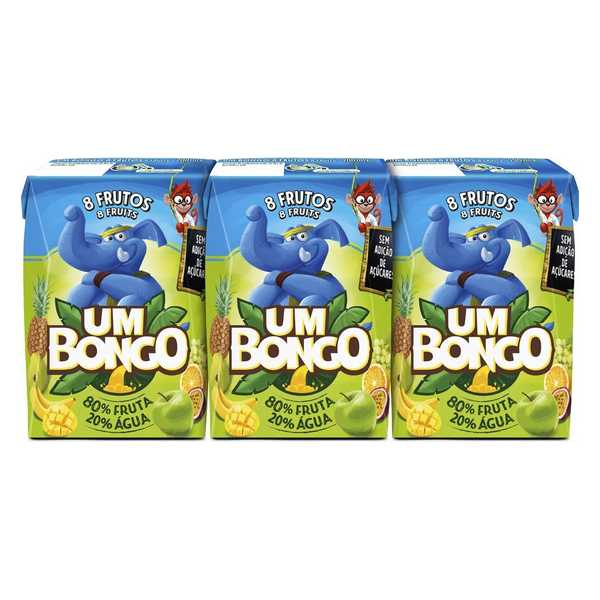 JUICE UM BONGO 8 FRUT.CT 3X200M