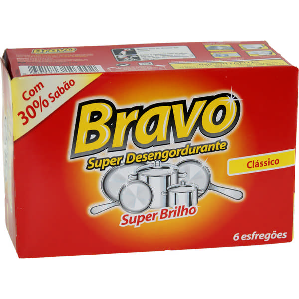 SCOURING PAD BRAVO CLASSIC 6UN