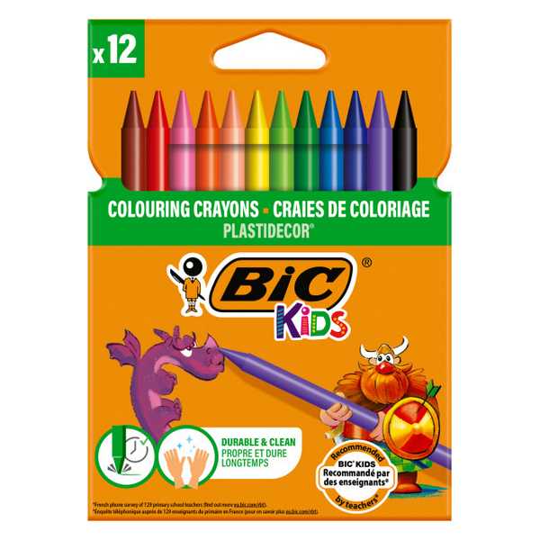 CRAYONS BIC KIDS PLAST.CX12