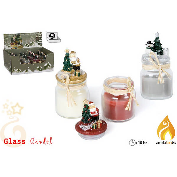 BOTTLE C/VELA CHRISTMAS 10H 45029
