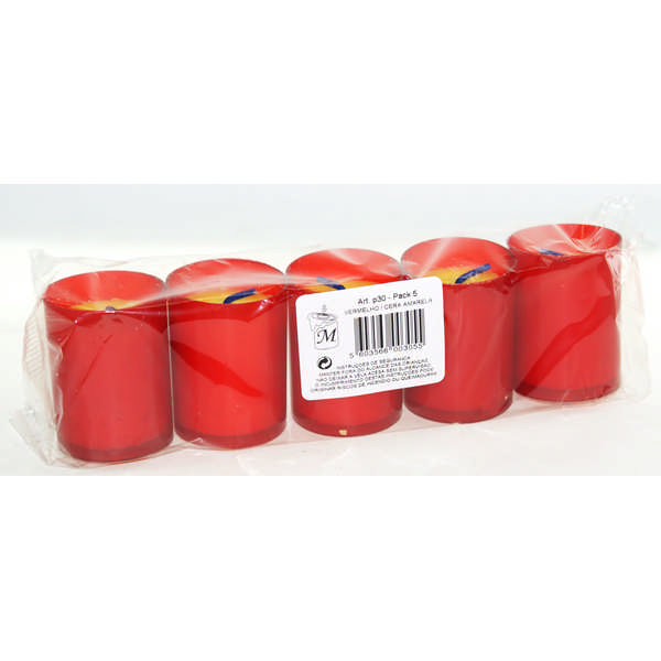 CEMETERY CANDLE MINI RED PK5