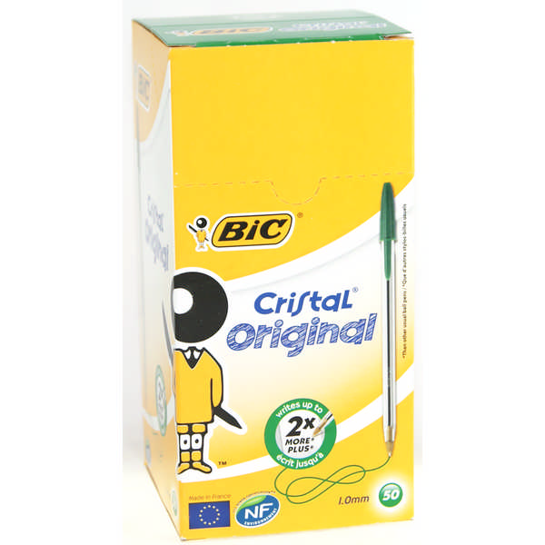 BALLPOINT BIC CRISTAL GREEN CX50