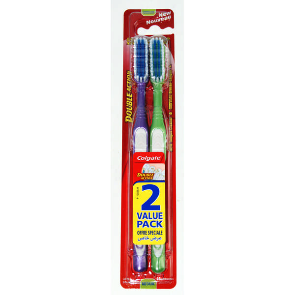 BRUSH D.COLGATE DOUBLE ACT.M.PK2