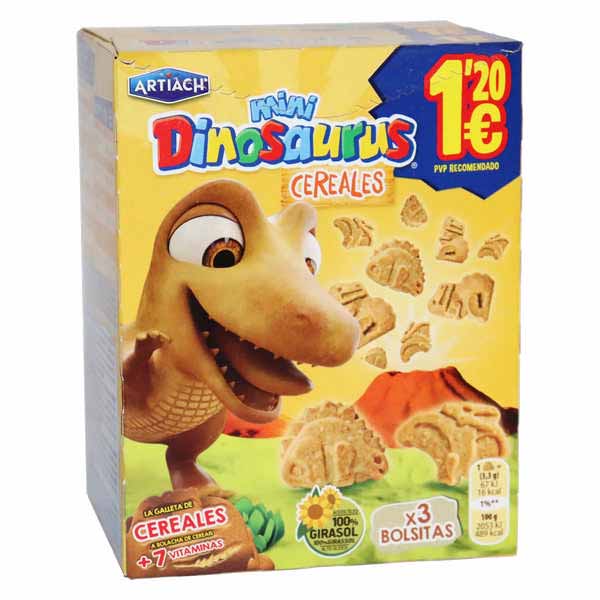 COOKIES ARTIACH MINI DINO.CER.120G
