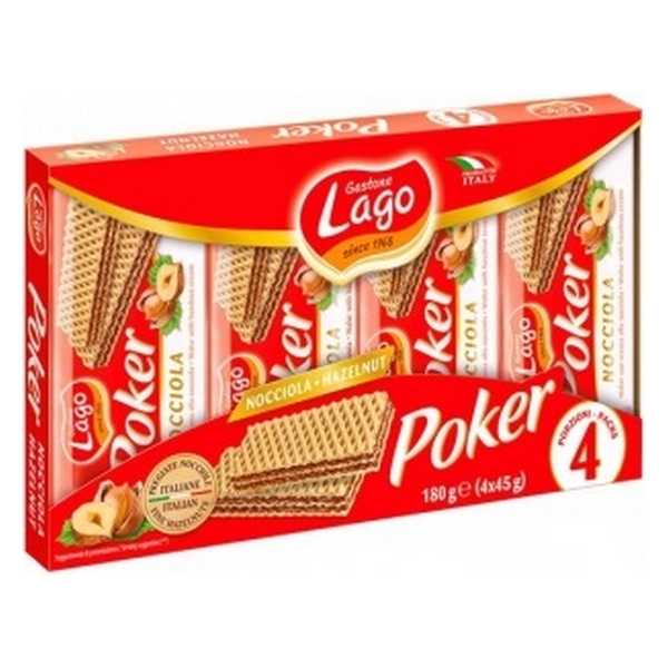 WAFFERS LAGO POKER HAZELNUT 180G