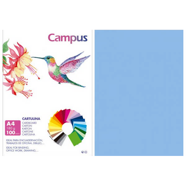 CARTOLINA A4 BLUE 180G 100UN