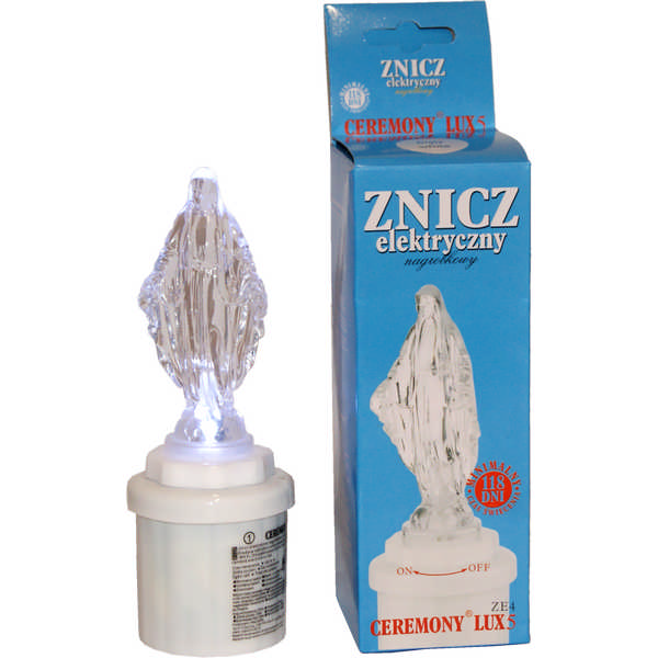 CEMETERY CANDLE ELET.N.SRA AZUL/BRANCO