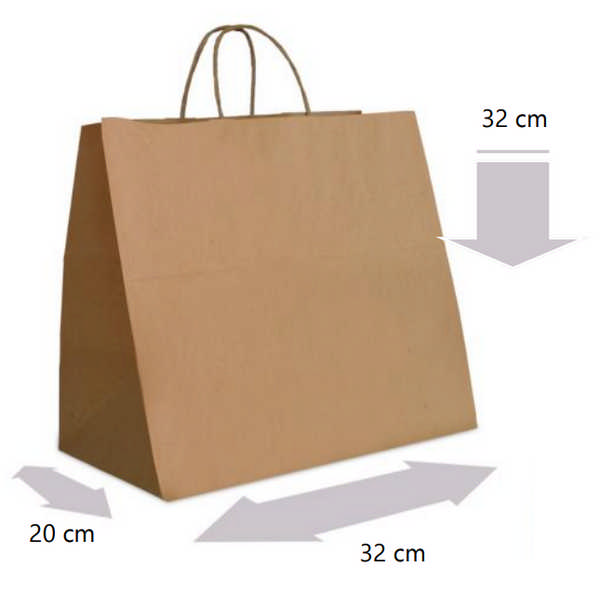 BAG PAP.T.AWAY KRAFT 32X20X32