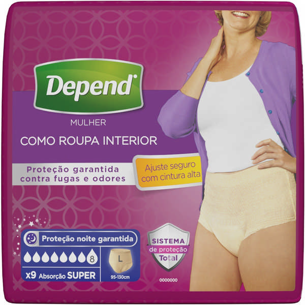 DIAPERS DEPEND SRA SUPER L 9