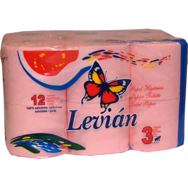 PAPER HYGIENIC LEVIAN ROSA 3F.12R