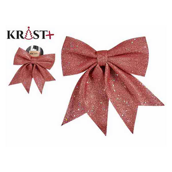 BOW CHRISTMAS ROSA 20X22CM 97592