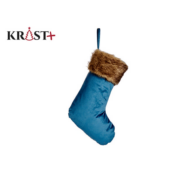 MEIA CHRISTMAS VELUDO BLUE 96665