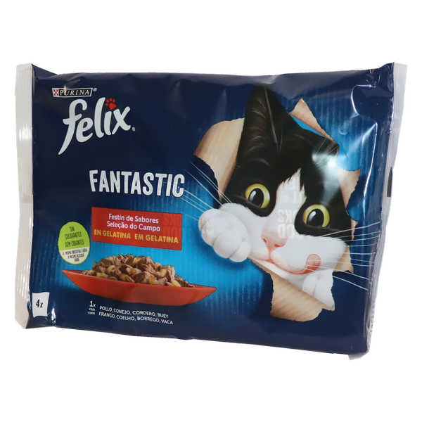 FELIX CAT FANT.GEL.CARNES 4X85G