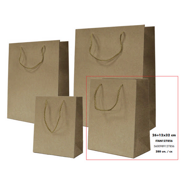 BAG PAPER 26X12X32 KRAFT RECI