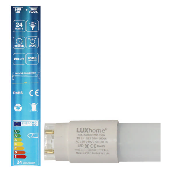 LIGHT BULB LUXHOME LED T8 24W 1