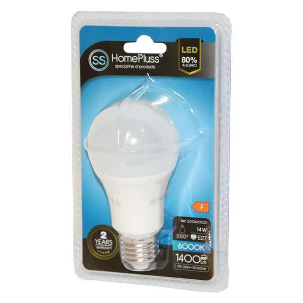 LIGHT BULB H/P.STA.LED E27-14W 6000K