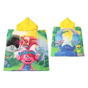 TOALHA PONCHO 3D TROLLS 50X100