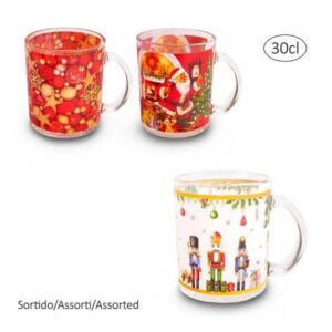 MUG GLASS CHRISTMAS 30CL GM