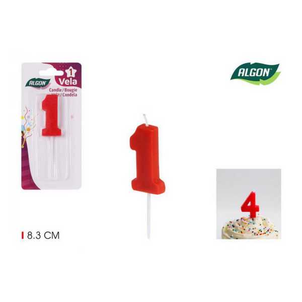 CANDLE ANIVERSARIO VERM.N1 74948