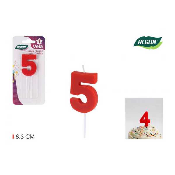 CANDLE ANIVERSARIO VERM.N5 74952