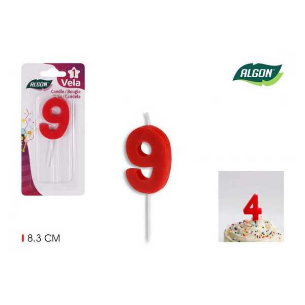 CANDLE ANIVERSARIO VERM.N9 74956