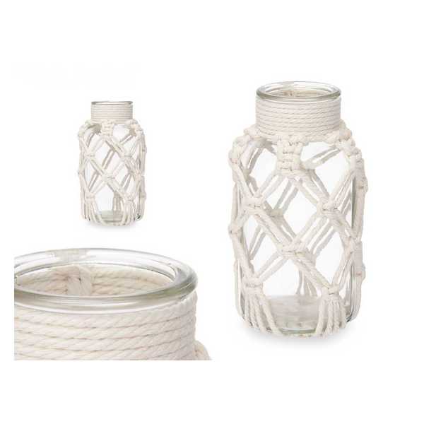VASE GLASS C/CORDA BRAN.75090