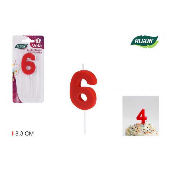 CANDLE ANIVERSARIO VERM.N6 74953