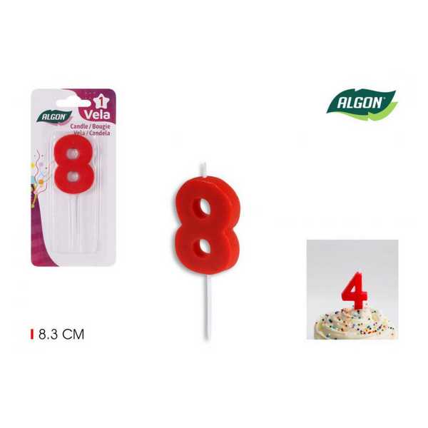 CANDLE ANIVERSARIO VERM.N8 74955