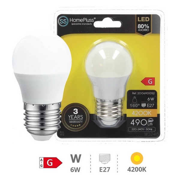 LIGHT BULB H/P.ESF.LED E27-6W 4200K