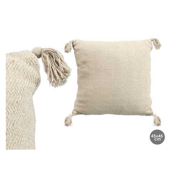 PILLOW C/P-POM NAT.45X45 11057
