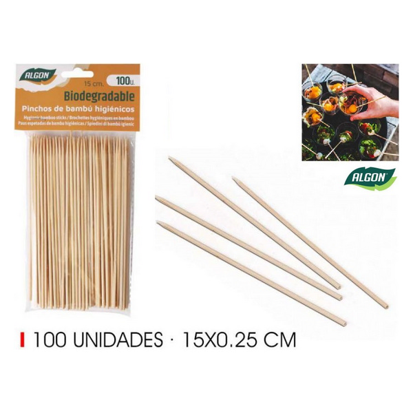 ESPETO BAMBU 15CM CJ100 175211