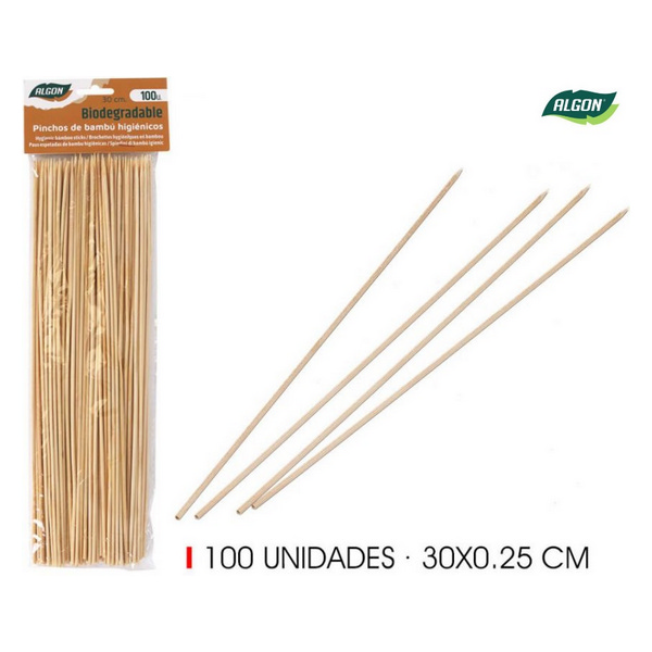ESPETO BAMBU 30CM CJ100 175214