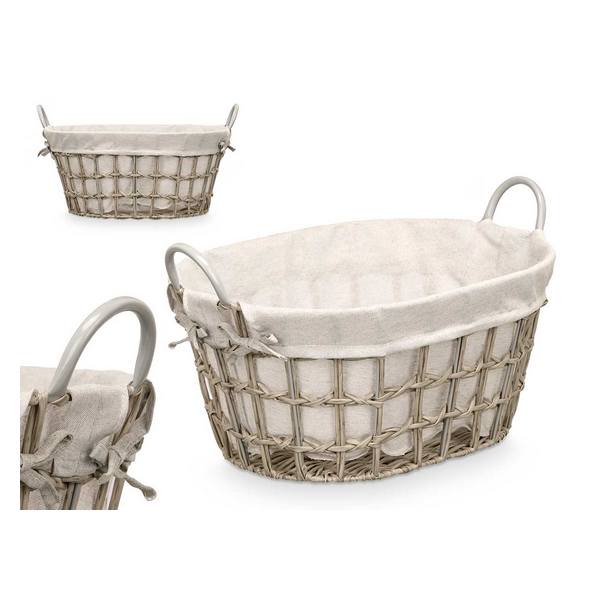 CESTO OVAL C/ASAS CINZ.94572