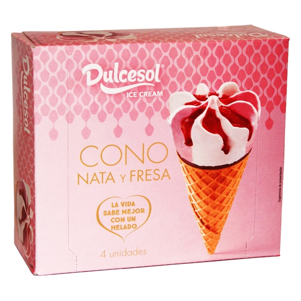ICECREAM DULCESOL CONE NAT&MO.4X75G