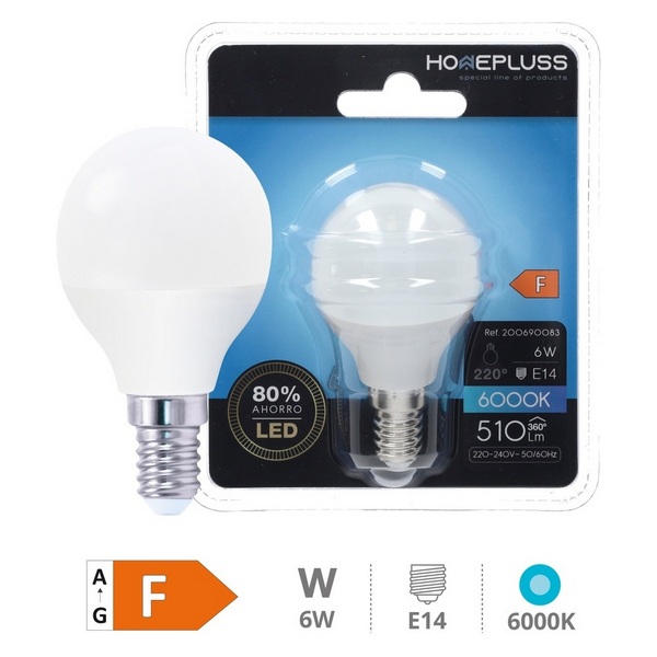 LIGHT BULB H/P.ESF.LED E14-6W 6000K