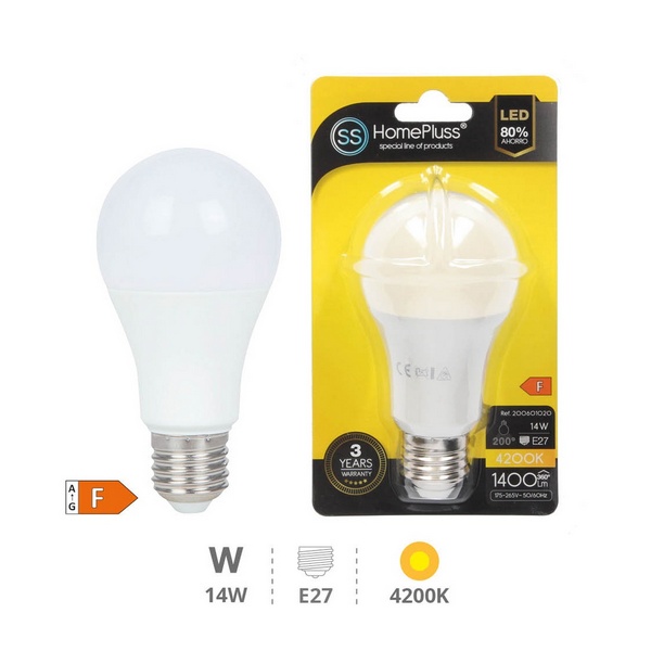 LIGHT BULB H/P.STA.LED E27-14W 4200K