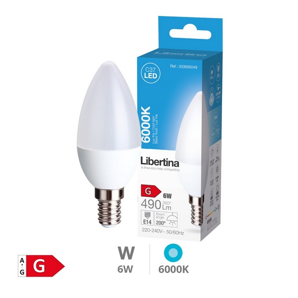 LIGHT BULB LIB.VELA LED E14-6W 6000K