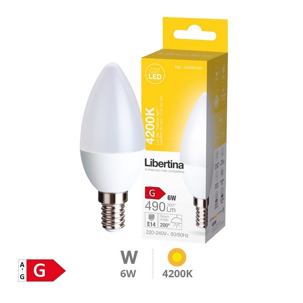 LIGHT BULB LIB.VELA LED E14-6W 4200K